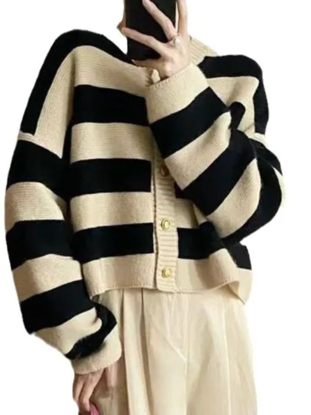 Adorable striped cozy sweater